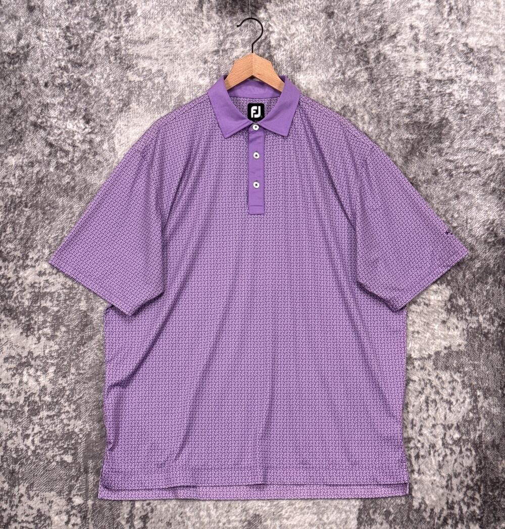 Footjoy Polo Shirt Large Mens Whisper Rock Golf Purple Paisley